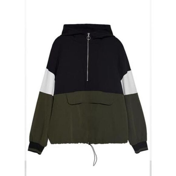 Zara EUC Anorak Hoodie Parka Jacket Size S Colorblock - Picture 4 of 10